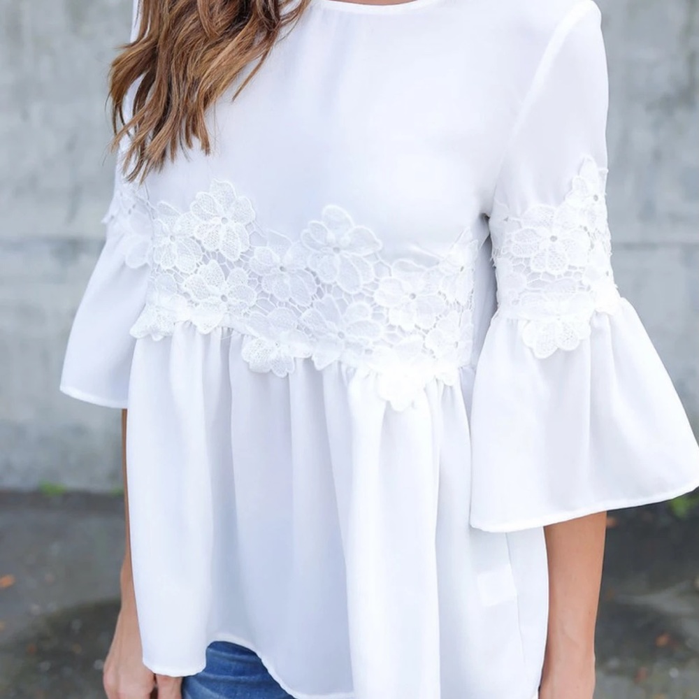 Embroider lace panel top